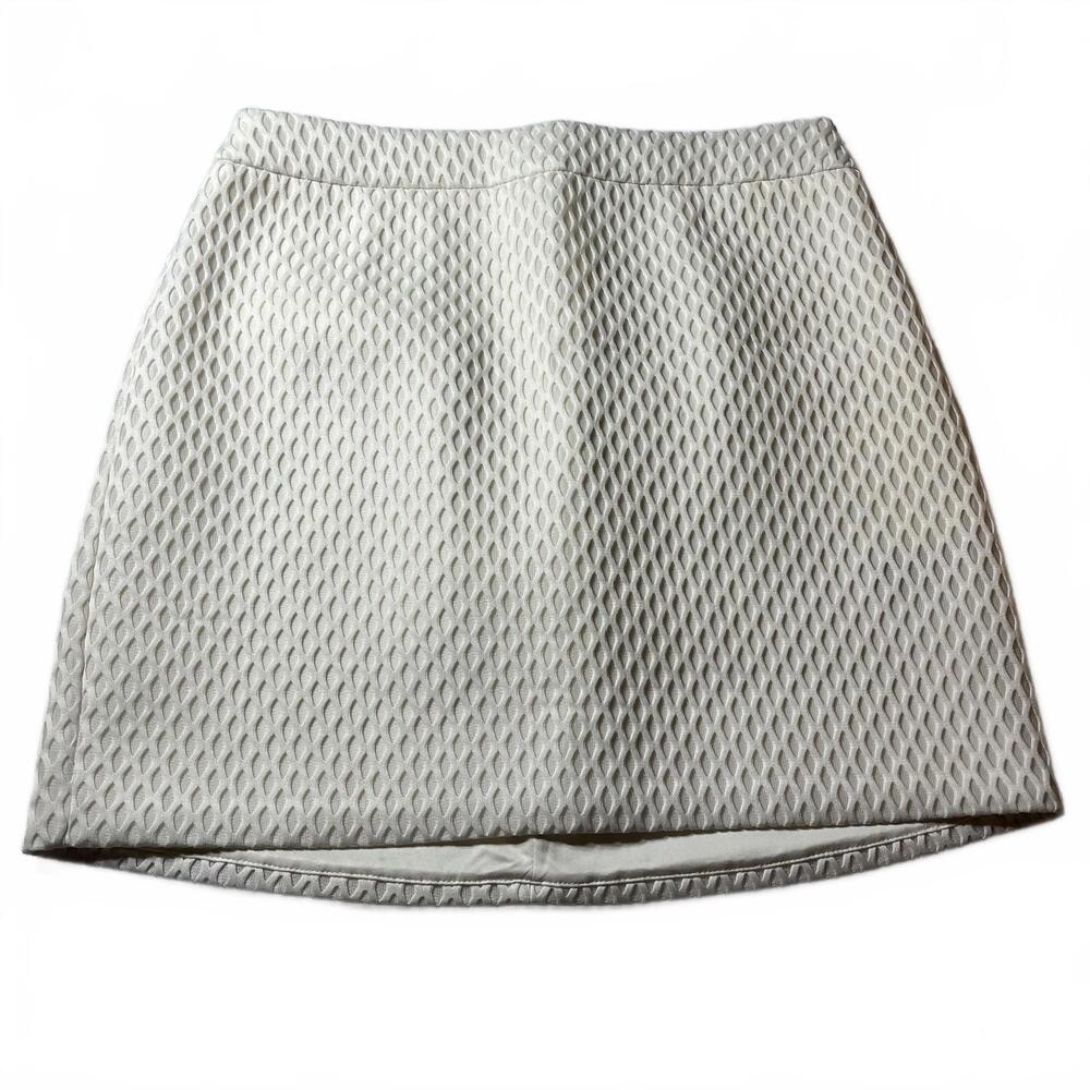 Express Mini Skirt Women's Size 4 Ivory Textured Zipper Structured Office NWT
